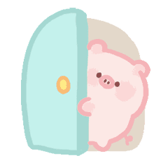 小粉猪开门 GIF-花瓣网