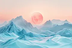 国潮立体山水名画