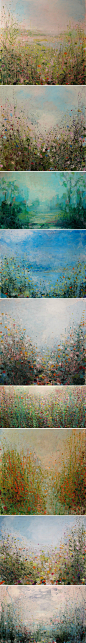 英国艺术家Sandy Dooley以花丛为主题的系列丙烯画。>http://t.cn/zTxk9Nn