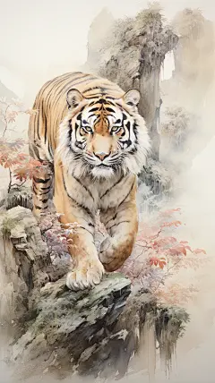 美图-19张国画老虎高清壁纸-虎虎生威-今日头条