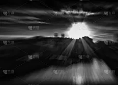 黑白城市太阳抽象