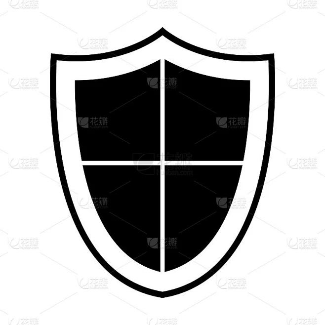 Shield icon isolated on white background素材-花瓣网