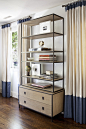 Koji Etagere : Modern ... functional ... practical - custom designed metal and wood shelving unit with two storage drawers. <br/>Additional finishes and dimensions available.<br/>