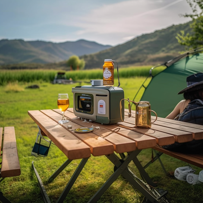 Camping table with t...