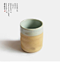 lototo日式粗陶青釉茶杯 水杯陶瓷套装 创意古朴手工杯子 驼背雨奶奶