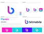bitmobile - b letter modern logo design for branding