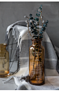 述物原创 花瓶玻璃透明欧式简约干花花瓶摆件客厅插花小清新现代-淘宝网