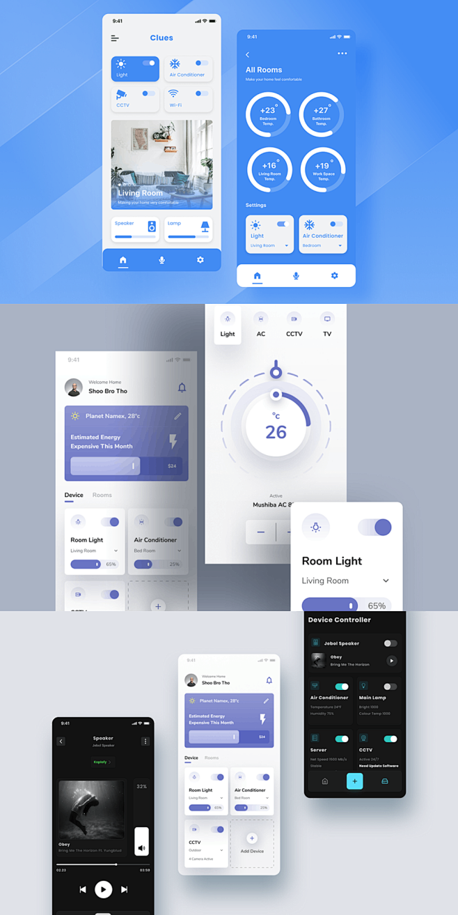 智能家居控制功能APP UI（FIG）