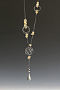 Oxidized Silver Necklace with faceted citrine nuggets. debfanelli.com