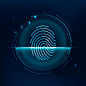 Fingerprint biometric scan vector cyber security technology Free Vector