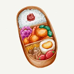 矢量图卡通可爱日式便当午餐插画