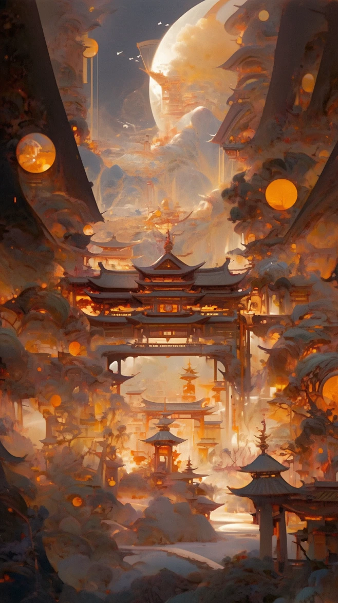 AI生成唐风背景-花瓣网