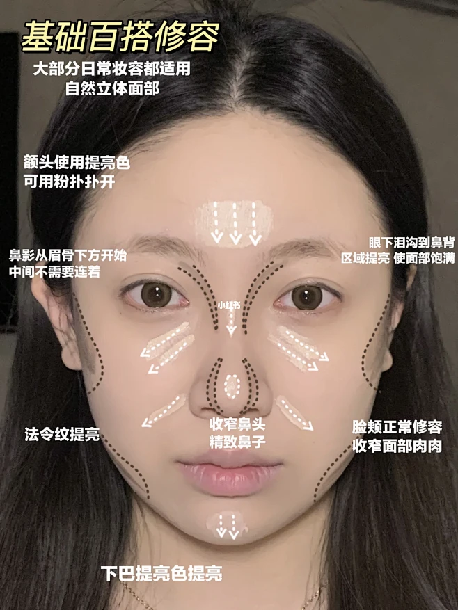 三种不同风格修容法一张图解决妆容搭配 -花瓣网