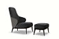 Leslie Armchair & Footstool by Minotti