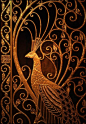 Detail from gold peacock gate.