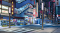 Akihabara South Exit in game variants, Arseniy Chebynkin : This images done in collaboration with my friend and colleague Pavel Galicki https://www.artstation.com/artist/vvcephei He create this beautiful 3d scene https://www.artstation.com/artwork/lV9Yvz 