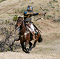 Not a steppe nomad, but a great example of the "Parthian" shot that the Mongols prefected and used. -Sassanid Persian Cavalry - Parthian Shot - Sassanian Archer in Four Horn Saddle