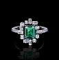 Vibrant green emerald set in Stefano Canturi's 'Stella' design祖母绿戒指