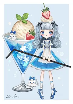 萌妹纸 大眼睛 二次元 美眉 插画 - 堆糖