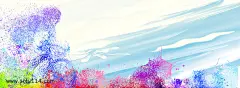 水彩喷溅山地车海报