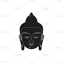 佛头。孤立的矢量图