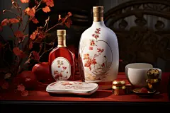 酒水白瓷酒瓶白酒图片摄影图