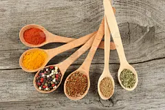古老的,木制,香料,草本,汤匙,背景,咖喱,水平画幅,肉豆蔻,无人