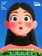 采集@庄小七 关注公众号：详情页  9 张 Midjourney 卡通女孩插画头像（附咒语）