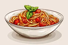 番茄肉酱意面经典西餐插图插画