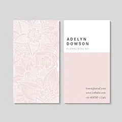 线条风格花卉花朵女性行业小清新名片会员卡优惠券模板矢量图设计素材