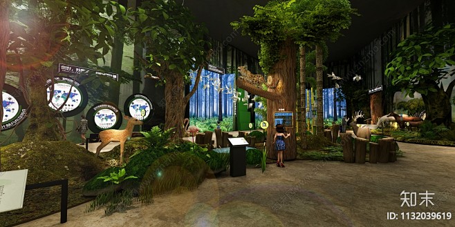 现代森林公园展厅3D模型下载【ID:11...