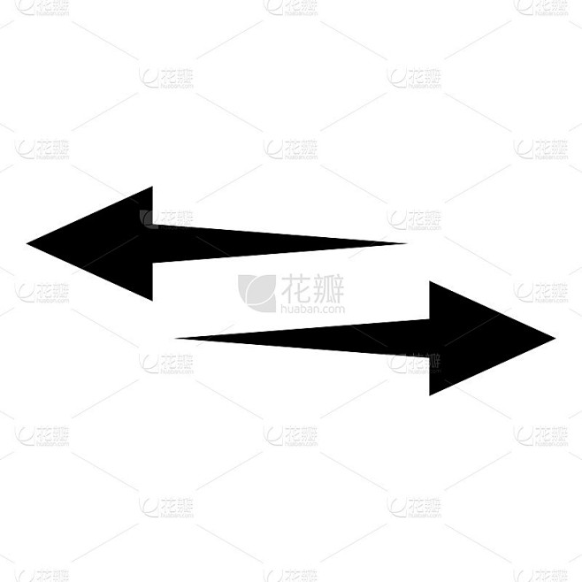 一组左右箭头图标。向量。