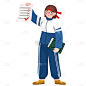 卡通感高考学生元素贴纸