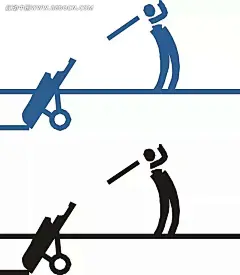 两组不同颜色的高尔夫球手插画|卡通画|卡通人物|人物图片|生活百科|矢量素材|手绘|体育运动|儿童卡通画|卡通画人物|卡通画人物图片|情侣卡通画