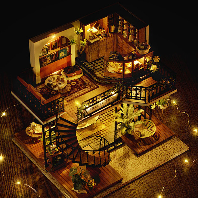 模型屋diy小屋手工制作木质房子别墅微缩...