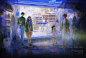 避雨_E.Pcat__插画师作品_涂鸦王国gracg.com
