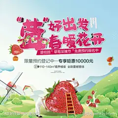 草莓采摘节活动海报-源文件下载