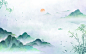 古风山水插画手绘竹子背景绿色风景背景写意山水画中式墨竹古风古风中国风唯美山水风景