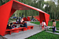 The Red Folding Paper in the Greenway, China.