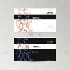 带有对比抽象元素的名片模板