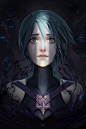 The Burdened Heart, Nick Silva : A portrait illustration of Aqua from Kingdom Hearts. 
by sacrificing herself to save a friend, she was burdened to a life of solitude in the realm of darkness, and the only hope from falling to the darkness was for someone