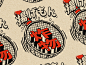 油炸 ！ daruma flash排版徽标漫画品牌日本图形艺术家复古设计estampe日本图形艺术家图形艺术图形设计复古复古paihemestudio paiheme图