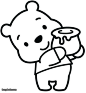 手捧蜂蜜罐子的维尼小熊涂色简笔画大全