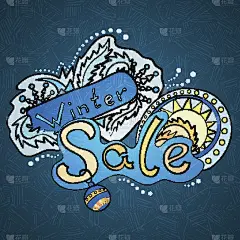 矢量手绘冬季插图。