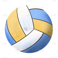 手绘-沙滩元素贴纸-排球