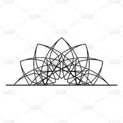 曼荼罗，半圆形装饰。设计元素，标志，名片。向量孤立。