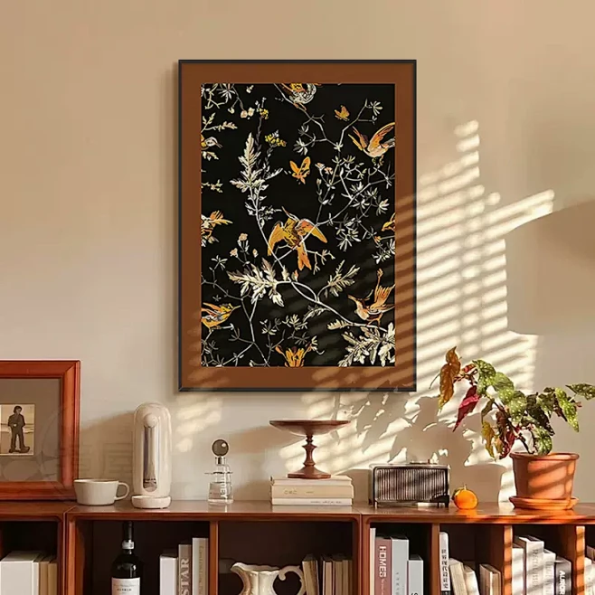 法式复古卧室装饰画中古挂画ins风花鸟桌面摆画小众艺术客厅壁画-tmall.com天猫-花瓣网