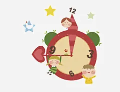 卡通创意的闹钟高清素材 创意 卡通 可爱 小孩子 心形指针 手绘 数字 星星 闹钟 免抠png 设计图片 免费下载