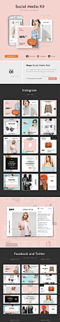 Social Media Kit 1 — Photoshop PSD #media #blogger • Download ➝ https://graphicriver.net/item/social-media-kit-1/19249097?ref=pxcr