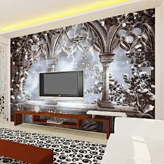 大型壁纸#墙纸#壁画# 3D立体 #梦幻# 玄关卧室无缝墙布 